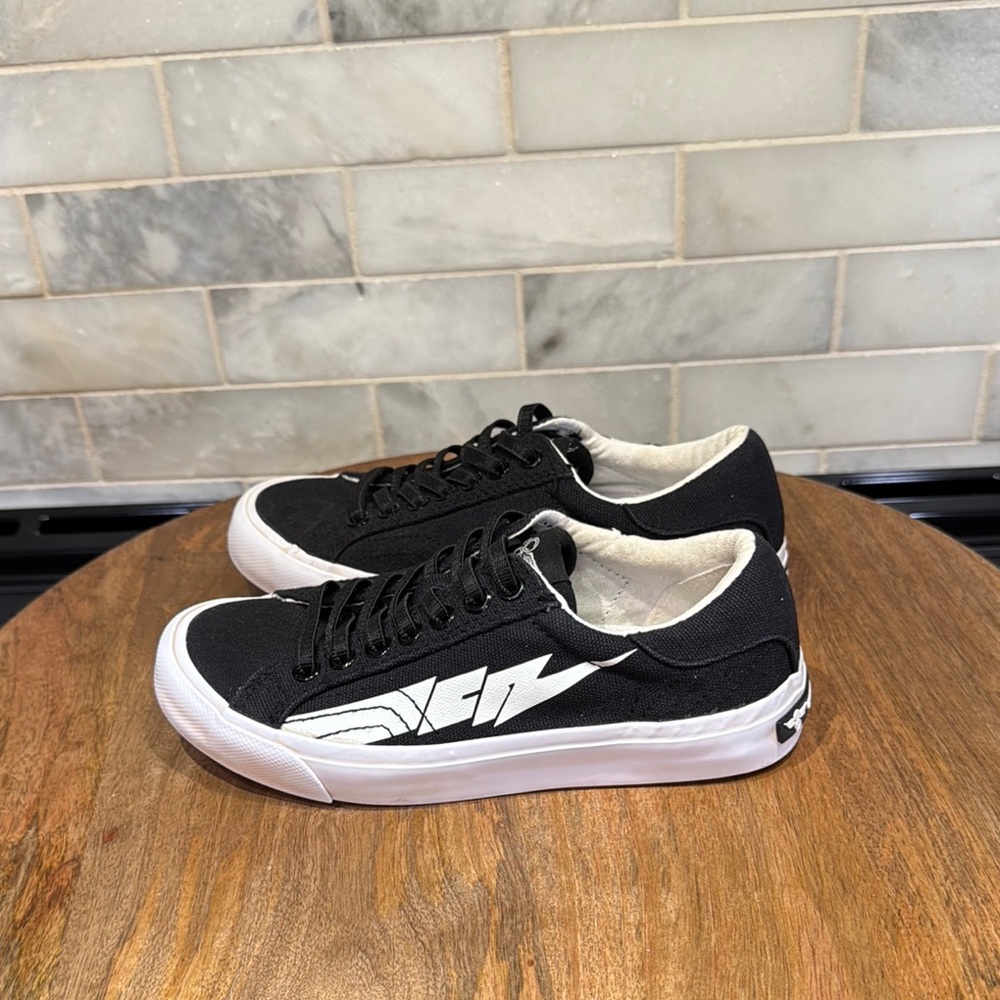 Creative Recreation Zeus Canvas Low Black and White Kids Sneakers